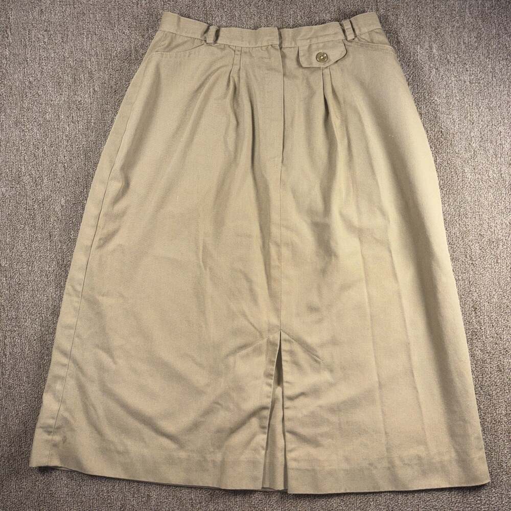 Vintage 1970s Women’s A-line Skirt Handmade Talon Zipper 25x25 Cotton Tan